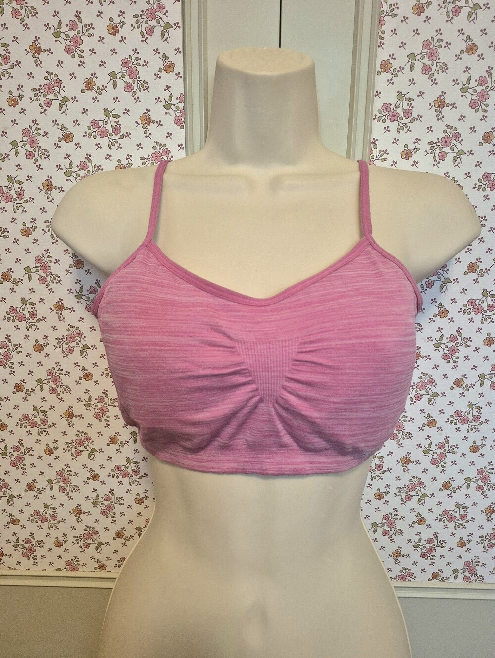 Lily of France Heathered Pink Seamless Bralette Size L/XL